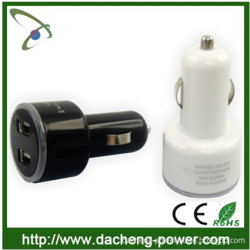 2 usb car phone charger with output 5V 1.5A/2.1A